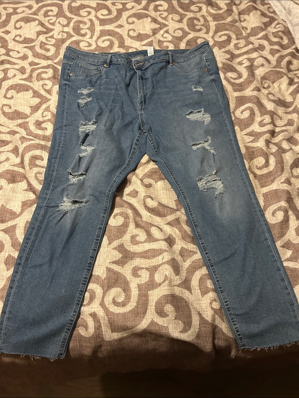 H&M Women's Distressed Blue Jeggings